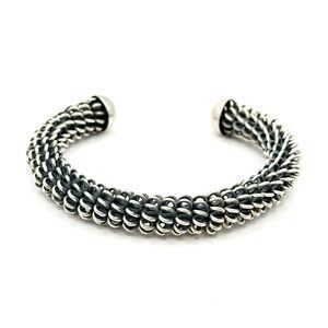 Silpada Retired B0781 Oxidized Sterling Silver Flexible Cuff Bracelet